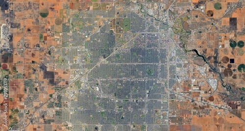 фотографія Wider extent city of Lubbock Texas USA satellite image HD