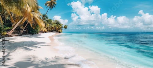 Luxurious beach relaxation  opulent palms, a haven for discerning aesthetes seeking indulgence photo