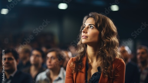 Inspired Young Woman at a Conference Event photo
