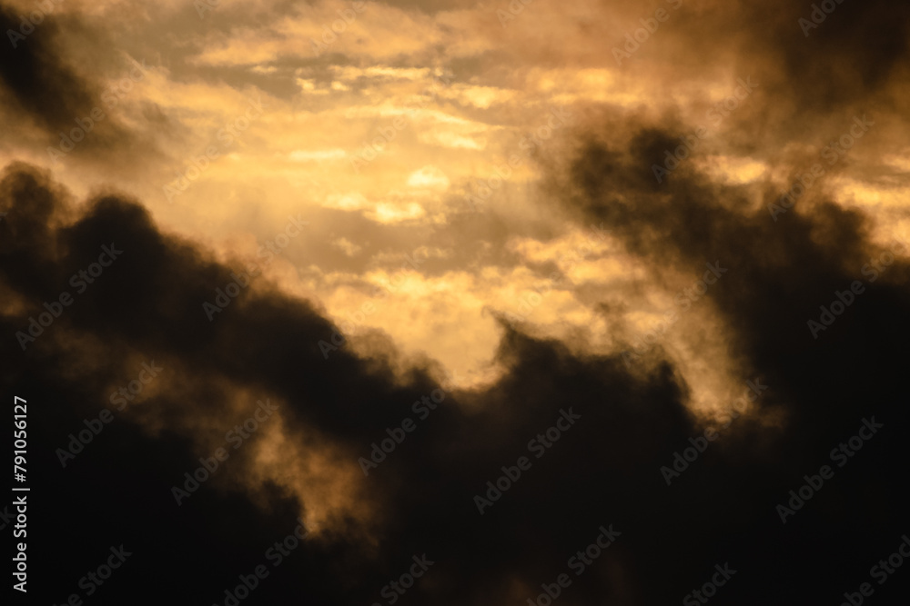 sunset recorded dramatic with clouds and over forrest