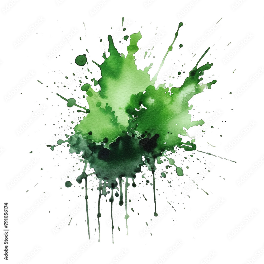 green simple paint brush strokes in watercolor isolated against transparent green simple paint brush strokes in watercolor isolated against transparent