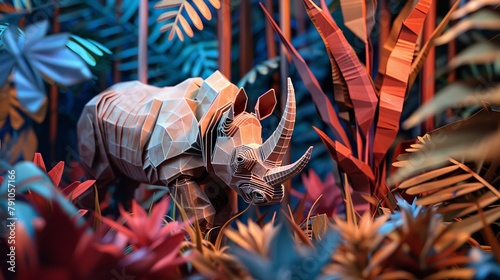 a paper cut animal in a jungle