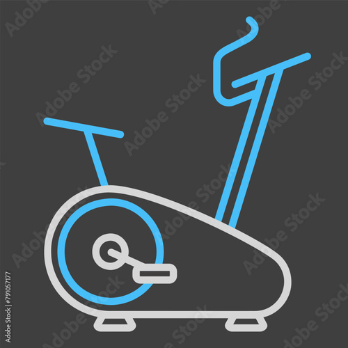 Exercise bike vector icon. Fitness and gym symbol