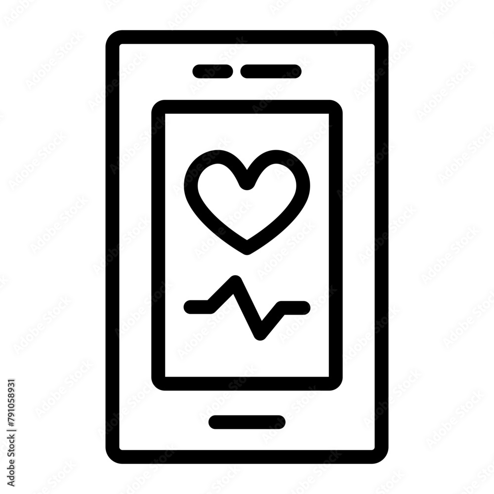 Daily Health App Vector Line Icon Design