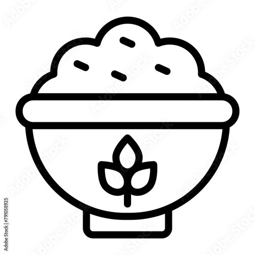 Oats Vector Line Icon Design