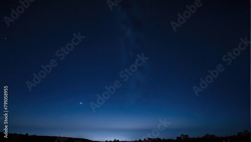 Blue dark night sky with many stars 