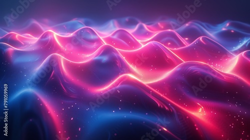 Neon electro lighting abstract background  dark blue backdrop.