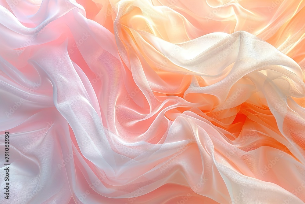 Fototapeta premium combining pastel peach and rose pink in an abstract futuristic texture isolated on a transparent background,