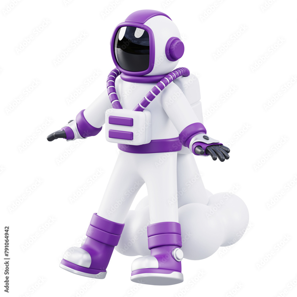 3D rendered astronaut with jetpack on transparent background 3D rendered astronaut with jetpack on transparent background