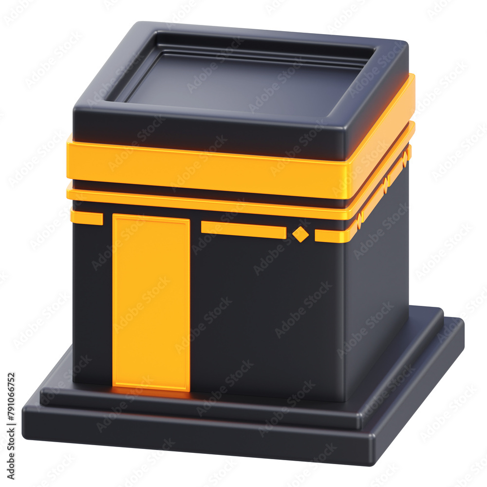 3D Rendered Kaaba Icon on Transparent Background 3D Rendered Kaaba Icon on Transparent Background
