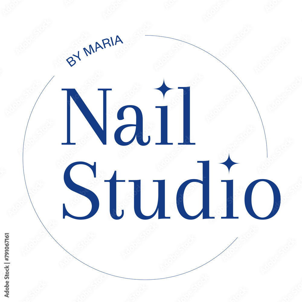 Fototapeta premium logo for nail studio beauty bar girls place fancy illustration