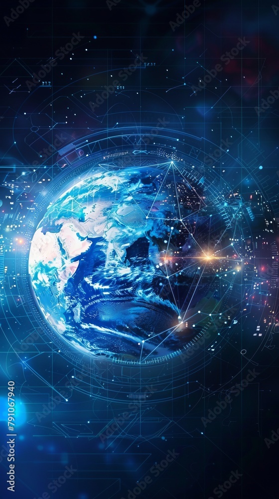 Fototapeta premium Background with globe and digital technology.