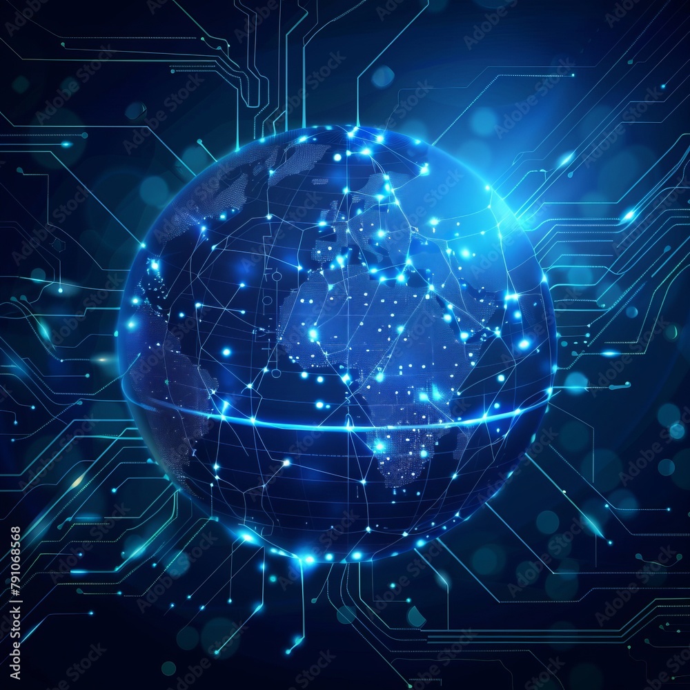 Background with globe and digital technology. Background with globe and digital technology.