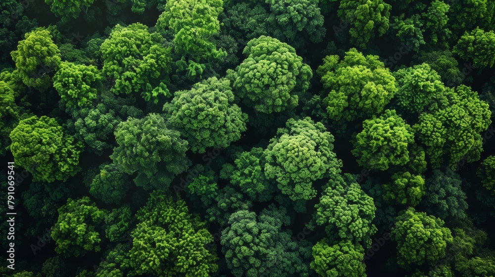 Lush Forest Canopy from an Aerial Perspective Generative AI