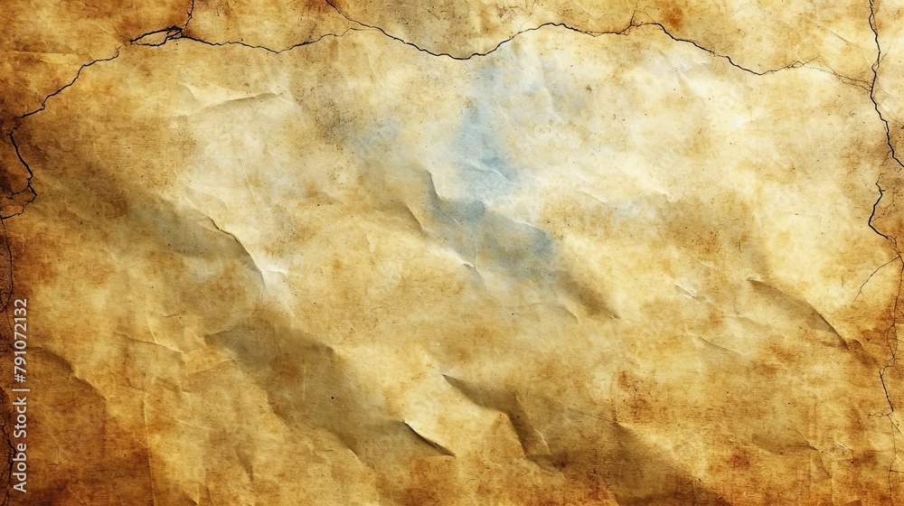 Aged crumpled sheet of darkened paper. Aged crumpled sheet of darkened paper.