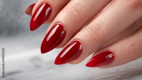 Elegant Woman s Red Nail Manicure at Luxury Beauty Salon Generative AI