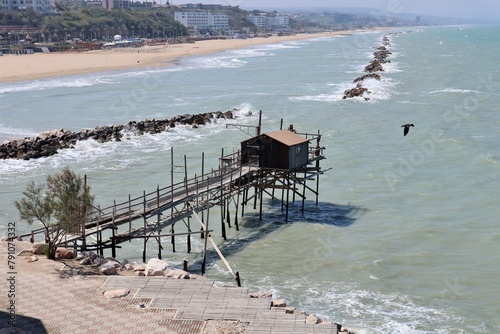 Obraz na płótnie Termoli - Trabucco di Celestino dal borgo w salonie