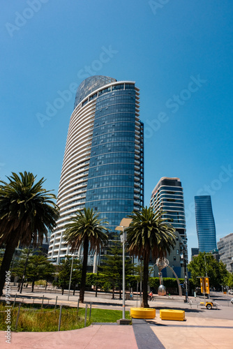 Urban Oasis: Melbourne Skyscrapers Against Clear Sky © TurkoFurko