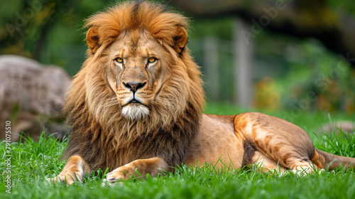 Congo Lion on Grass  Male 