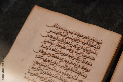 Timeless Script: Ancient Arabic Writing on Quran Page