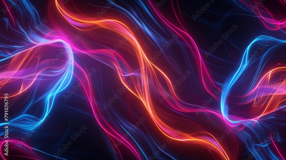 Glowflow lines pattern, abstract background.