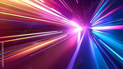 Colorful geometric speed line abstract technology background.