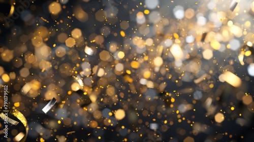 lux golden and silver confetti and bokeh. photo