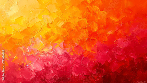 Abstract oil painting on canvas with red and orange colors. Can be used as background.
