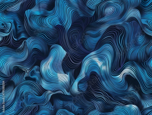 Unique blue patterns making a standout piece  ideal for bold graphic design and creative visuals