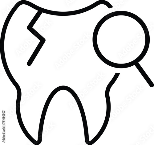 Set of Tooth icons. Outline and solid teeth symbol. Teeth care icon. Vector Illustration.
