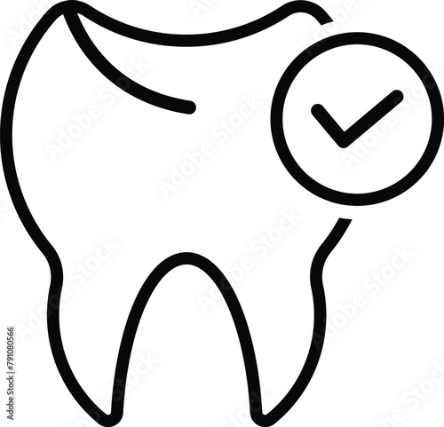 Set of Tooth icons. Outline and solid teeth symbol. Teeth care icon. Vector Illustration.