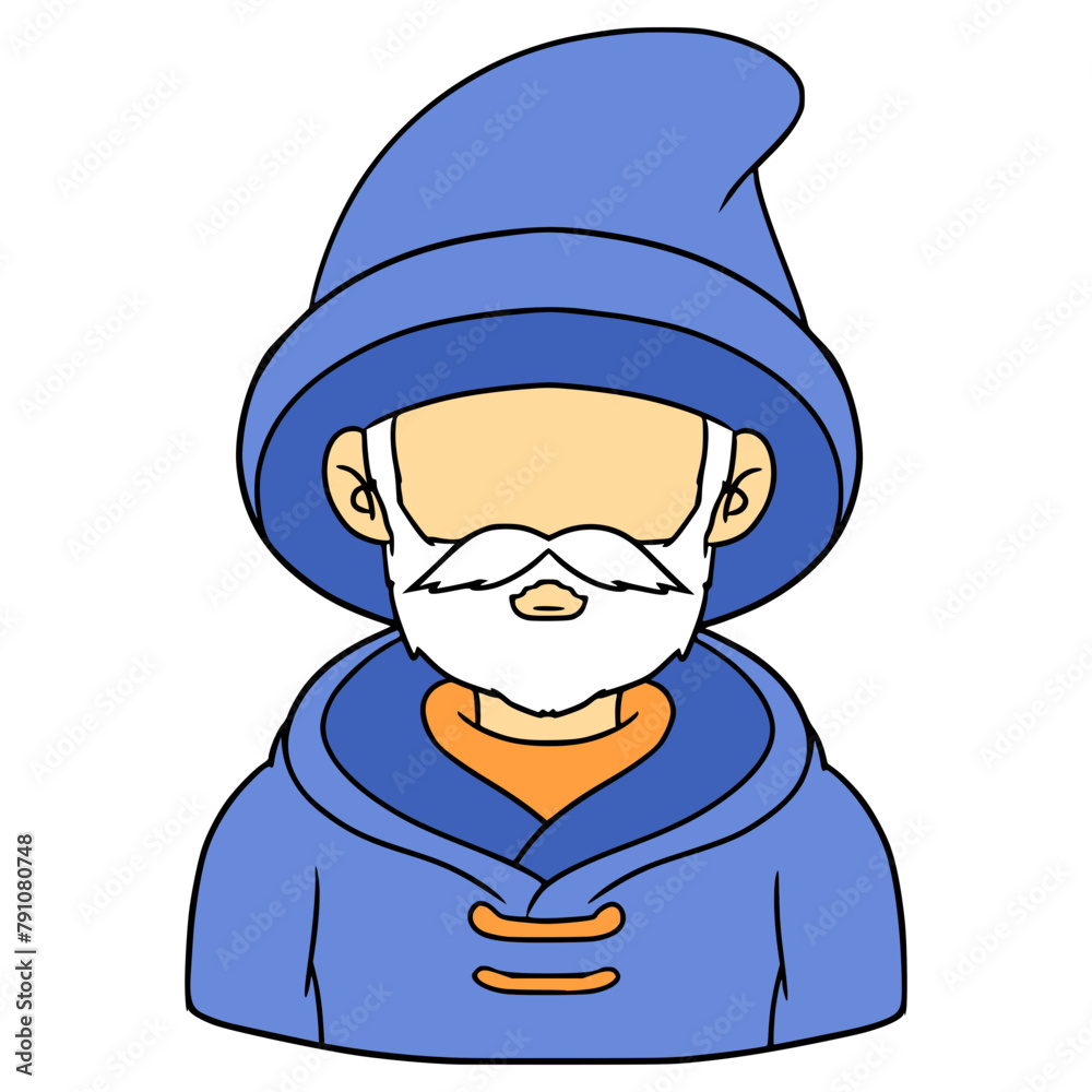 faceless man mage illustration hand drawn isolated vector	

