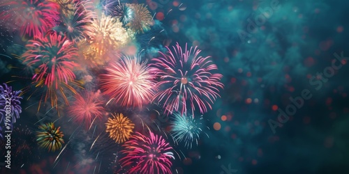 Fireworks Display Illuminating the Night Sky During Festive Celebration