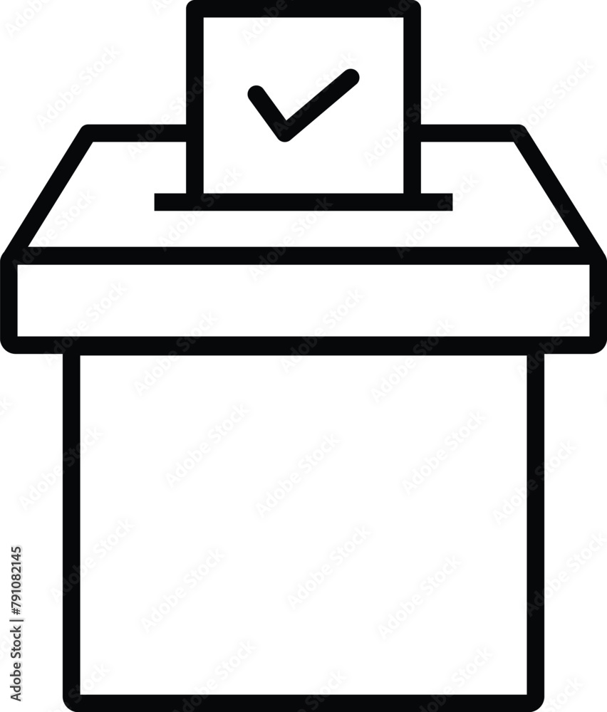 Set of election box icons set. Outline vote bulletin icon. Voting box symbol outline. Vector Illustration. Set of election box icons set. Outline vote bulletin icon. Voting box symbol outline. Vector Illustration.