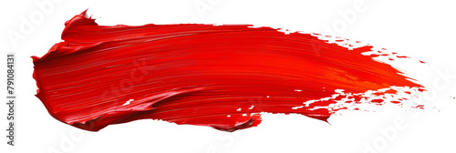 Red stroke of paint, isolated on white, cut out