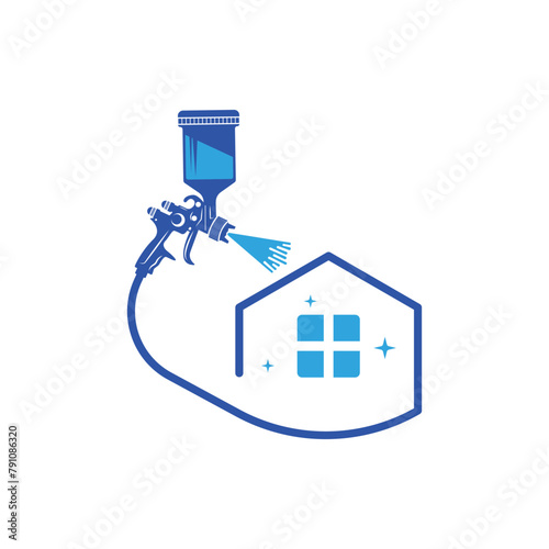 Spray Paint Home Logo Vector Concept