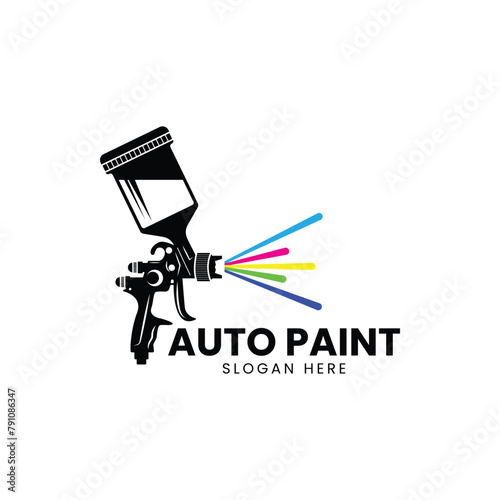 Painting logo designs template vector, Art Logo template, Spray Gun Painting logo