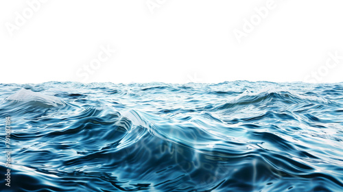 Sea water surface, isolated on white, cut out photo