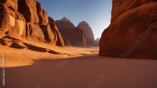 wadi rum desert country desert sandstone valley cut granite rock   © Jared