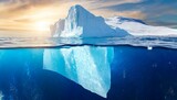 Iceberg - Underwater Risk - Global Warming Concept - 3d Rendering