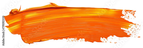Orange stroke of paint, isolated on white, cut out