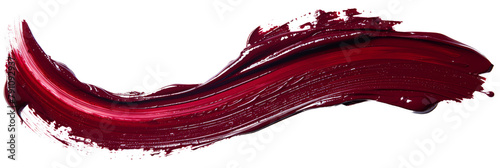 Maroon stroke of paint, isolated on white, cut out