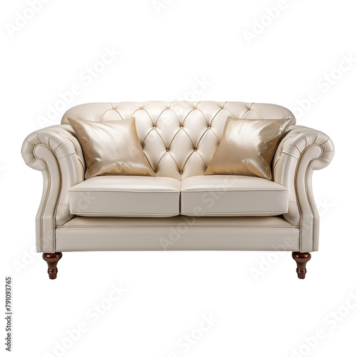 Beautiful and Attractive Loveseat marooncolor isolated on white background  photo