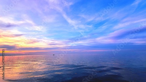 Sticker sunset over the sea