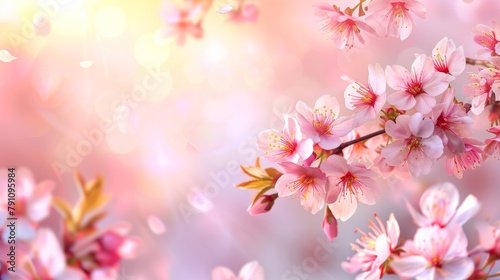 Beautiful flowering Japanese cherry  sakura during spring