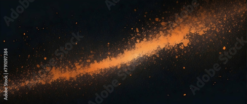 A dynamic abstract image capturing the essence of movement with dust particles highlighted by an orange glow against a dark background