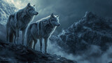 Moonlit Majesty: Wolves in the Wilderness Under the Glow of Twilight