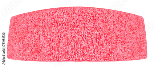 Wide training headband isolated on a white background. Pink sport headband. Hair accessories for fitness.
