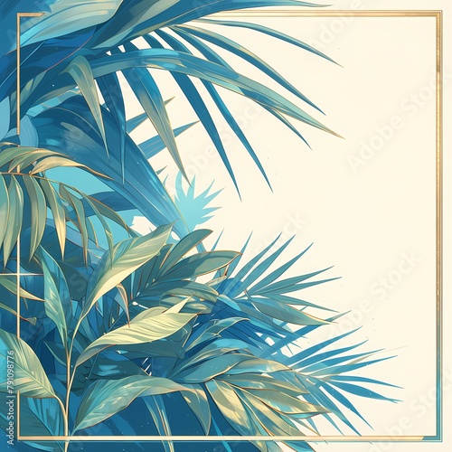 Stunning Display of Ferns and Palms with an Exquisite Blue-Teal Color Palette