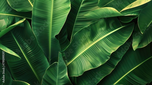Background featuring a design of tropical banana leaves